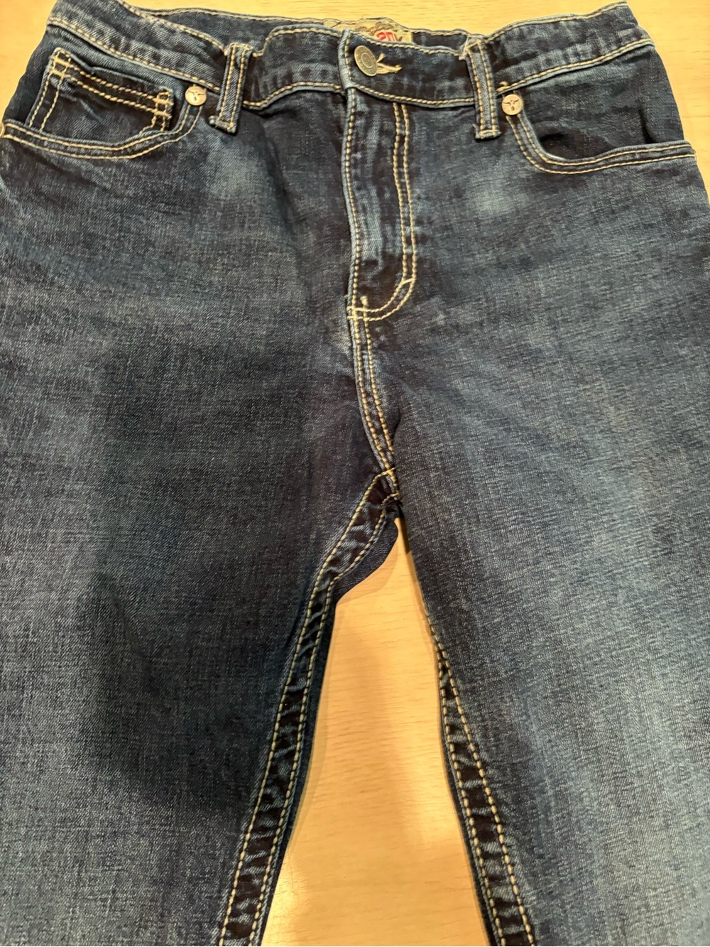 Wrangler Kids Dark Blue Denim Jeans with Contrast Stitching